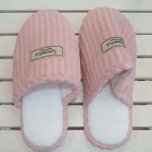 Grace Pink Ribbed Slippers